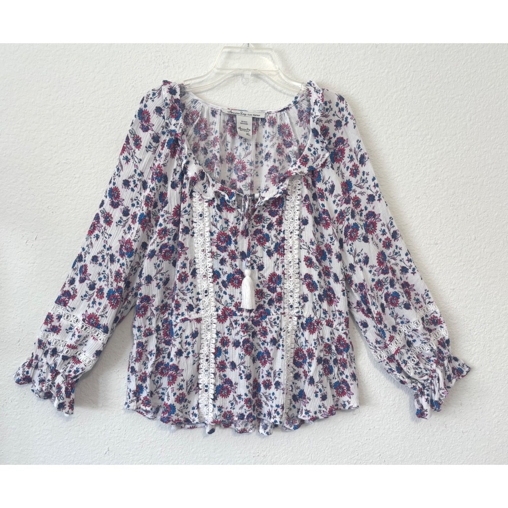 American Rag Boho Floral XL Blouse Top‎ Cottagecore Fairycore Coquette